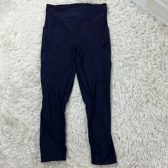 Lululemon Lead The Pack Crop 23" Midnight Navy - Picture 1 of 7